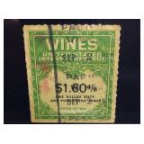 1944 INTERNAL REVENUE WINE STAMP 2" x 1.5"