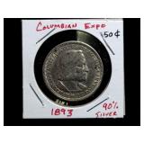 1893 COLUMBIAN EXPO. HALF DOLLAR 90% SILVER