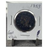 1853 US LARGE CENT W/ HOLE