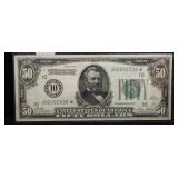 1928 $50 *STAR KANSAS CITY NOTE 4 DIGIT LOW SERIAL