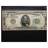 1928 $5 KANSAS CITY NUMERICAL 10 NOTE