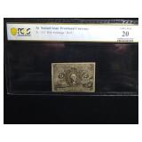 2ND ISSUE 5c. FRACTIONAL CURRENCY GRADED VF