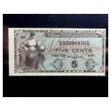 5c. MILITARY CERTIFICATE SERIES 481 (VF)