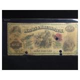 1867 $1 MACON & BRUNSWICK RAILROAD CO. FARE
