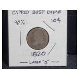 1820 CAPPED BUST DIME LARGE O