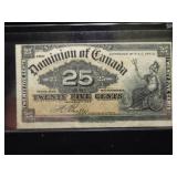 1900 CANADA 25c. "SHINPLASTER" NOTE