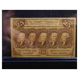 1ST ISSUE 25c. FRACTIONAL POSTAGE CURRENCY (VF++)