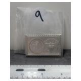 1973 MORT REED NUMISTAMP PLAQUE 1809 CAPPED DIME