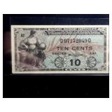 10c. MILITARY CERTIFICATE SERIES 481 (XF)