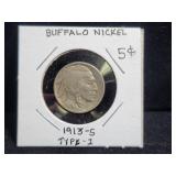 1913-S TYPE 1 BUFFALO NICKEL