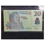 2015 NIGERIA POLYMER 20 NAIRA BANK NOTE