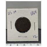 1864 TWO CENT US COPPER - CIVIL WAR ERA COIN