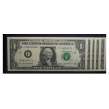 5 CONSECUTIVE *STAR* $1 2003-A NOTES (GEM UNC)