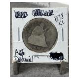 1878 CARSON CITY SEATED LIBERTY QUARTER