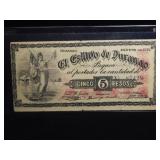 1914 MEXICO, DURANGO 5 PESO MEXICAN REVOLUTION (VF