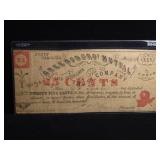 1862 N. CAROLINA 25c. LIFE INSURANCE & CO. NOTE