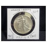 1937-S WALKING LIBERTY HALF DOLLAR (BU)