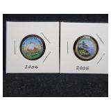 2 JEFFERSON COLORED WESTWARD JOURNEY NICKELS