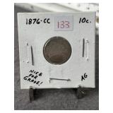 1876 CARSON CITY SEATED LIBERTY DIME