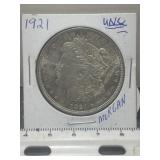 1921 UNC MORGAN SILVER DOLLAR