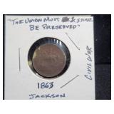 1863 CIVIL WAR JACKSON "UNION MUST BE PRESERVED"