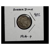 1914-P BARBER DIME