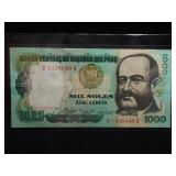 1981 PERU 1000 SOLES DE ORO BANK NOTE