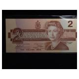 1986 $2 CANADA BANK NOTE (AU)