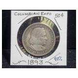1893 COLUMBIAN EXPO. HALF DOLLAR 90% SILVER