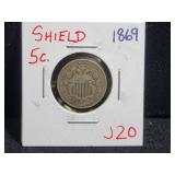 1869 SHIELD NICKEL