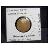 CIVIL WAR TOKEN WARREN PACKARD YOUNGSTOWN OHIO