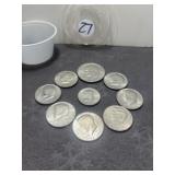 1- ESINHOWER DOLLAR, 7 - KENNDY 1/2