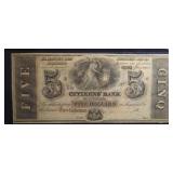 $5 NEW ORLEANS OBSOLETE BANK NOTE (CRISP UNC)