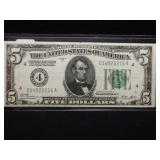 1928-A $5 CLEVELAND NUMERICAL 4 NOTE (VF+)