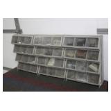 3 PLASTIC ORGANIZERS FULL OF HARDWARE & TOOLS