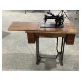 VINTAGE SINGER SEWING MACHINE & CABINET - NO CORD