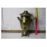 ANTIQUE BRASS SAMOVAR, INCOMPLETE, 17" T