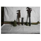 ANTIQUE ADJ. WRENCHES, SCALE PARTS / WEIGHTS