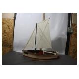 WOODEN MODEL SAILBOAT REPLICA - 27" L X 26" T