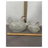 CLEAR HENS ON A NEST