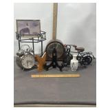 MANTEL CLOCK, ALARM CLOCK, METAL BIKE DECORATION