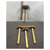 RUBBER MALLET, 2 BODY HAMMERS