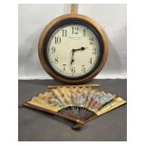 WALL CLOCK, ORIENTAL FAN