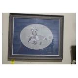 SIGNED GEESE ART 1988 23" X 19"