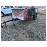 HOMEMADE WOOD TRAILER, NO TITLE, LOCK BOX ON FRONT