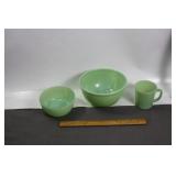 COLLECTION OF GREEN JADITE GLASS