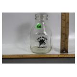 16oz. TWIN BROOK CREAMERY MILK BOTTLE PYROGLAZED