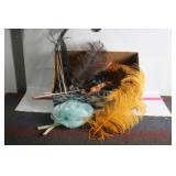 BOX OF ANTIQUE PEACOCK FEATHERS