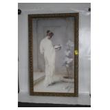 WOMAN & FLOWERS FRAMED PRINT 42' X  25'