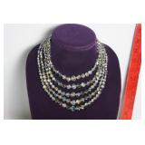 VTG. 'LAGUNA' FACETED CRYSTAL 5 STRAND NECKLACE